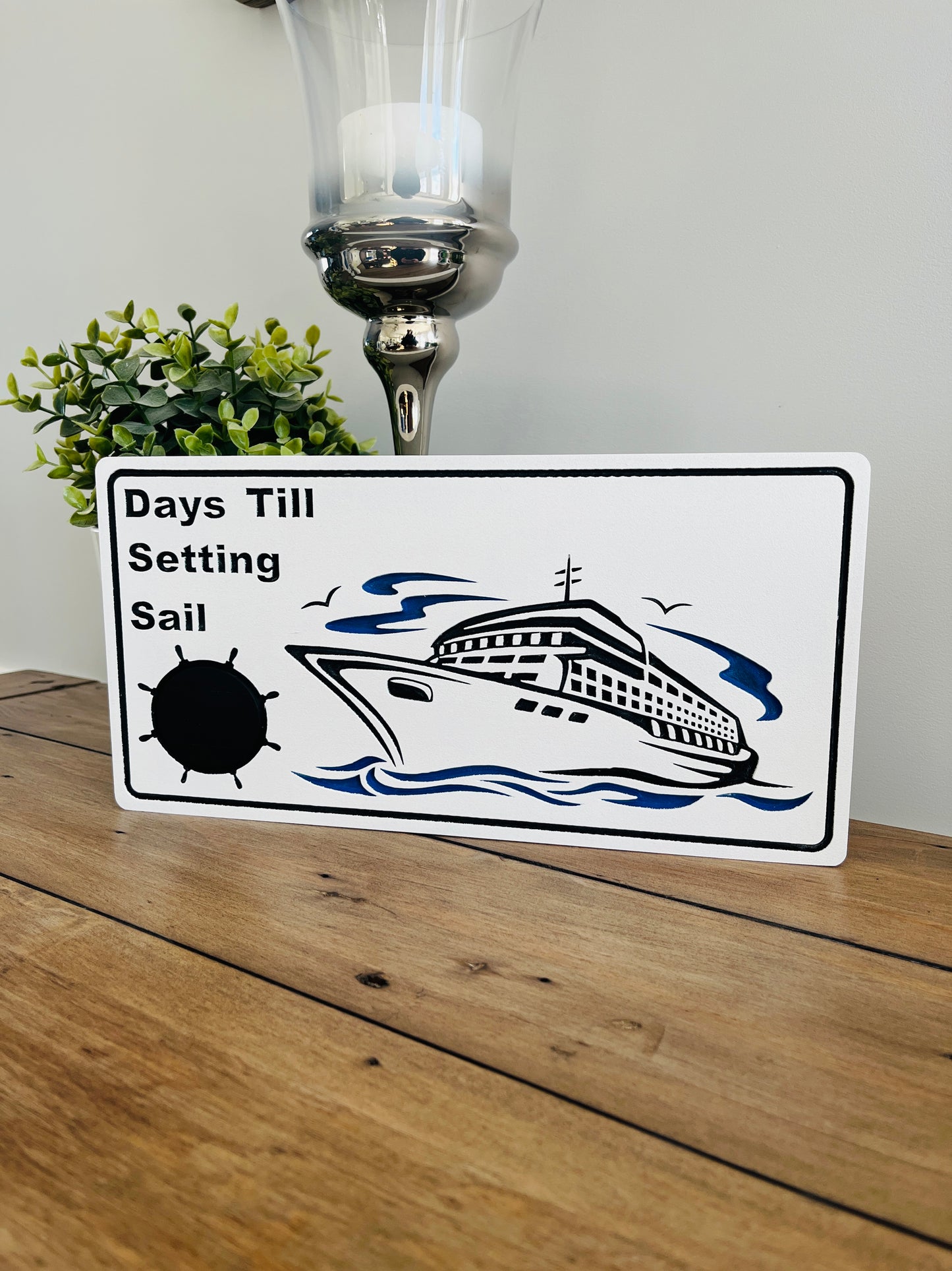 Hand painted Chalk Cruise Countdown