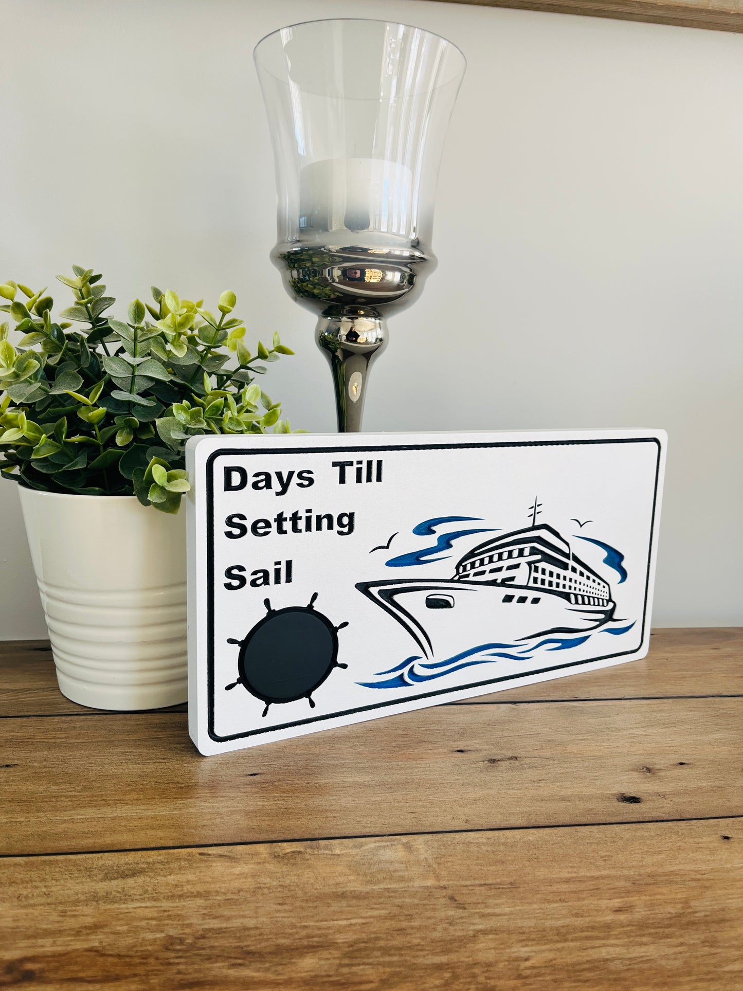 Hand painted Chalk Cruise Countdown