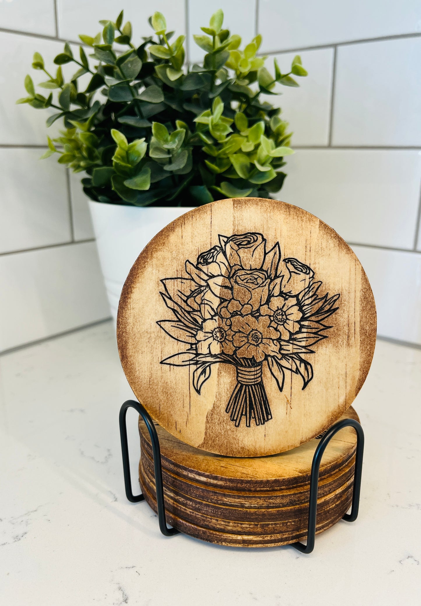 Coaster Set - Flower Bouquet