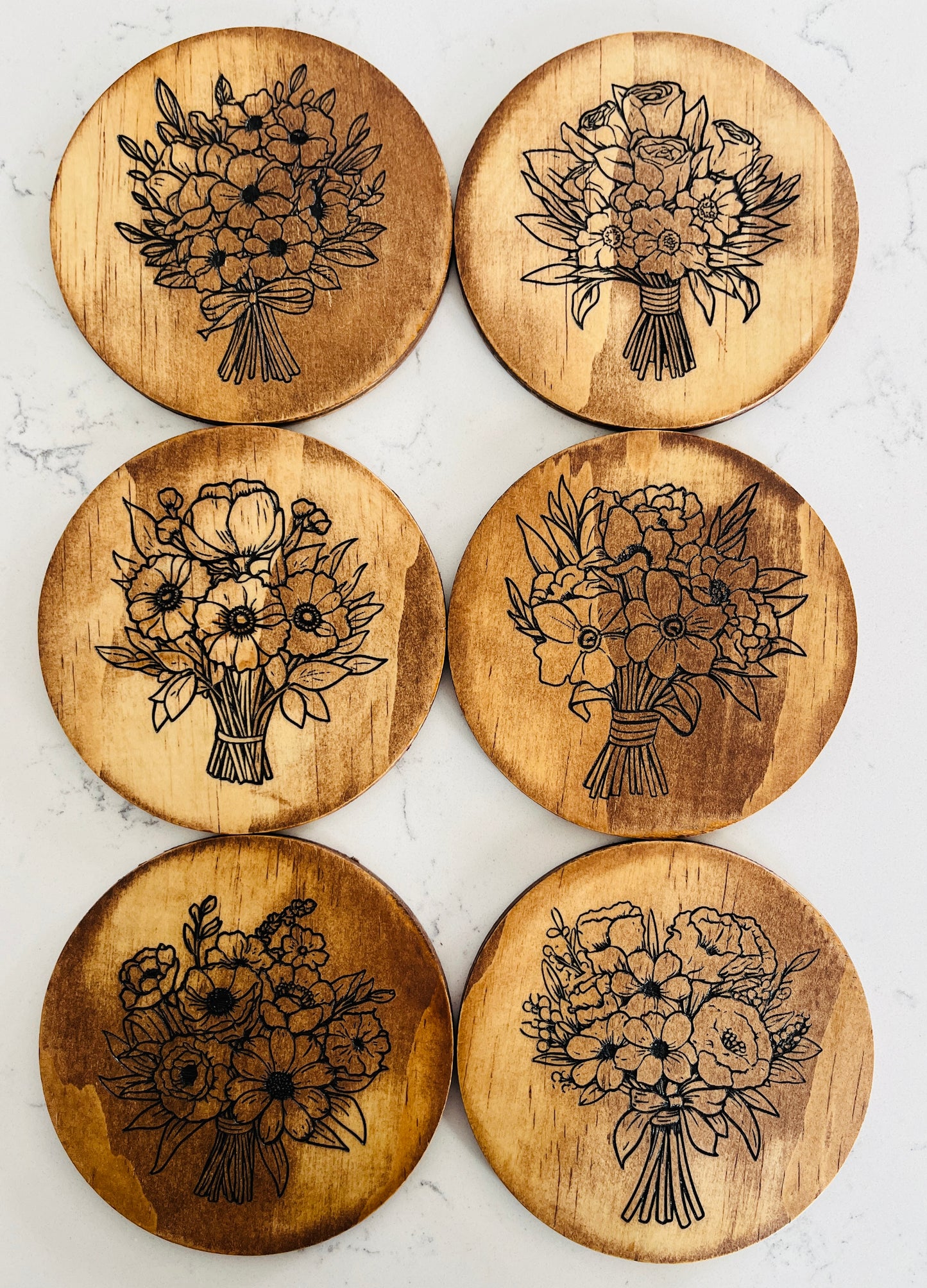 Coaster Set - Flower Bouquet