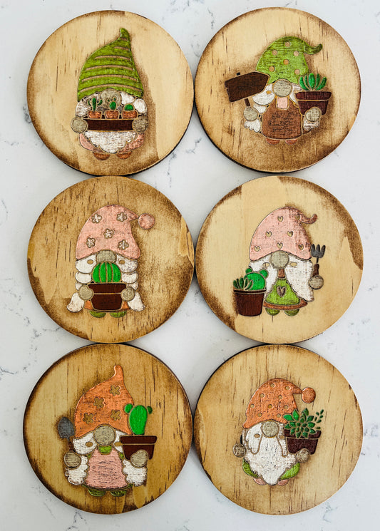 Coaster Set - Garden Gnomes (Distressed)