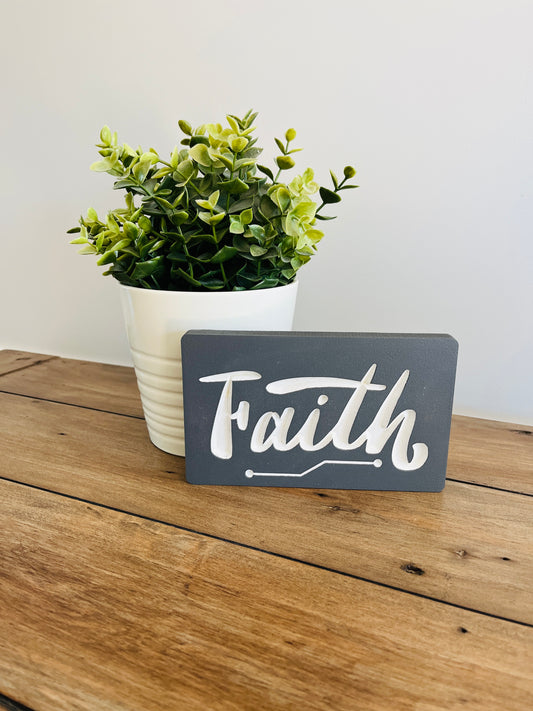 Hand Painted Faith Quote Art