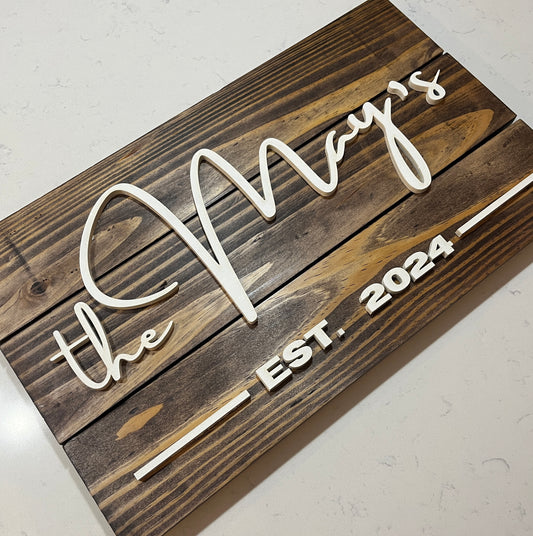 Custom Family Name Sign Option 1