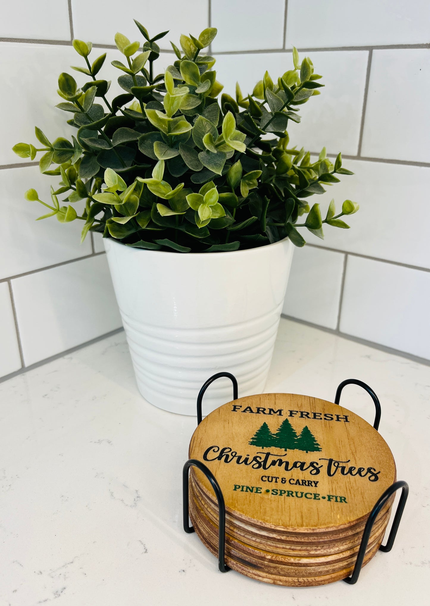 Coaster Set - Farm Fresh Christmas Trees