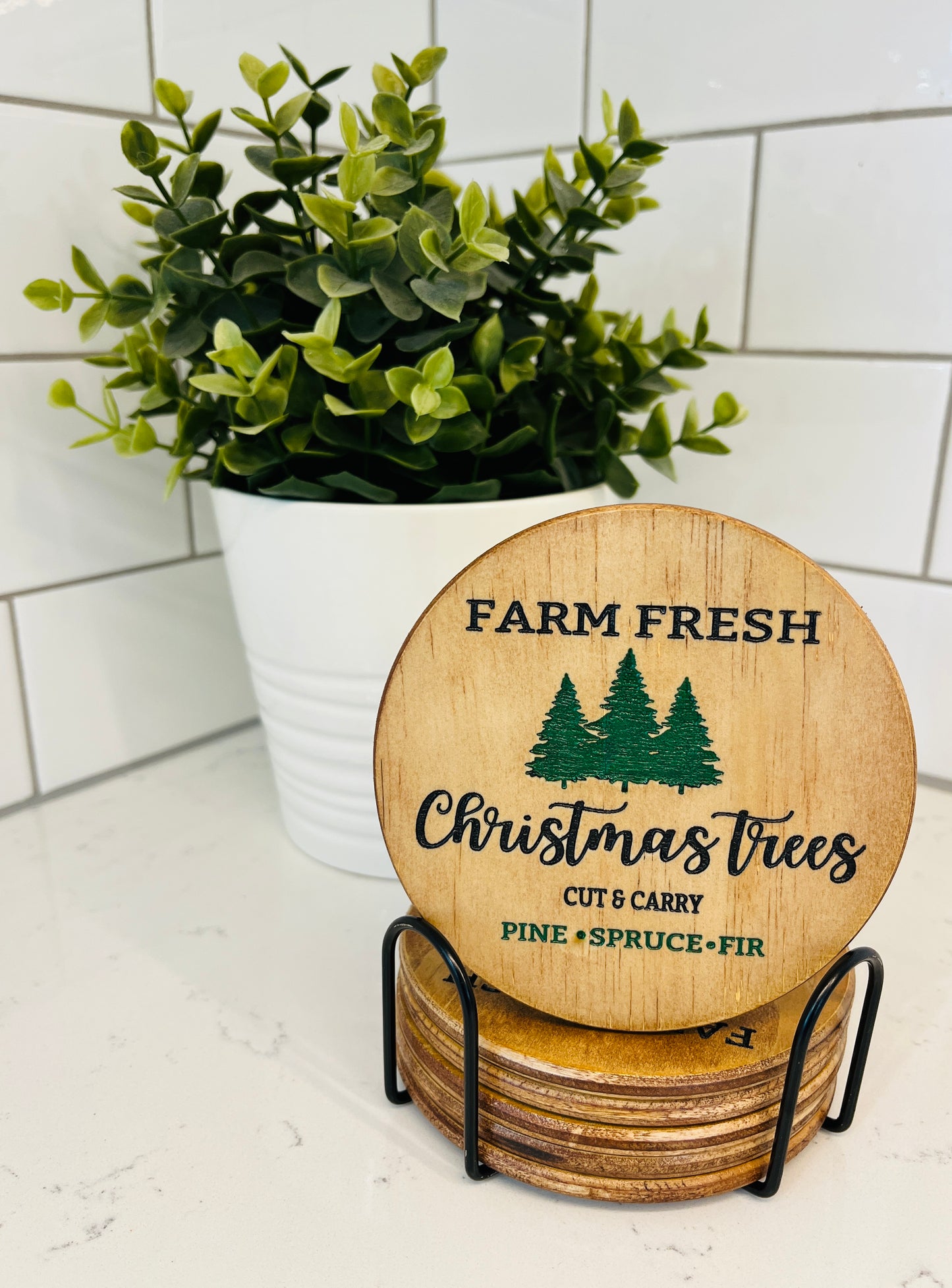 Coaster Set - Farm Fresh Christmas Trees