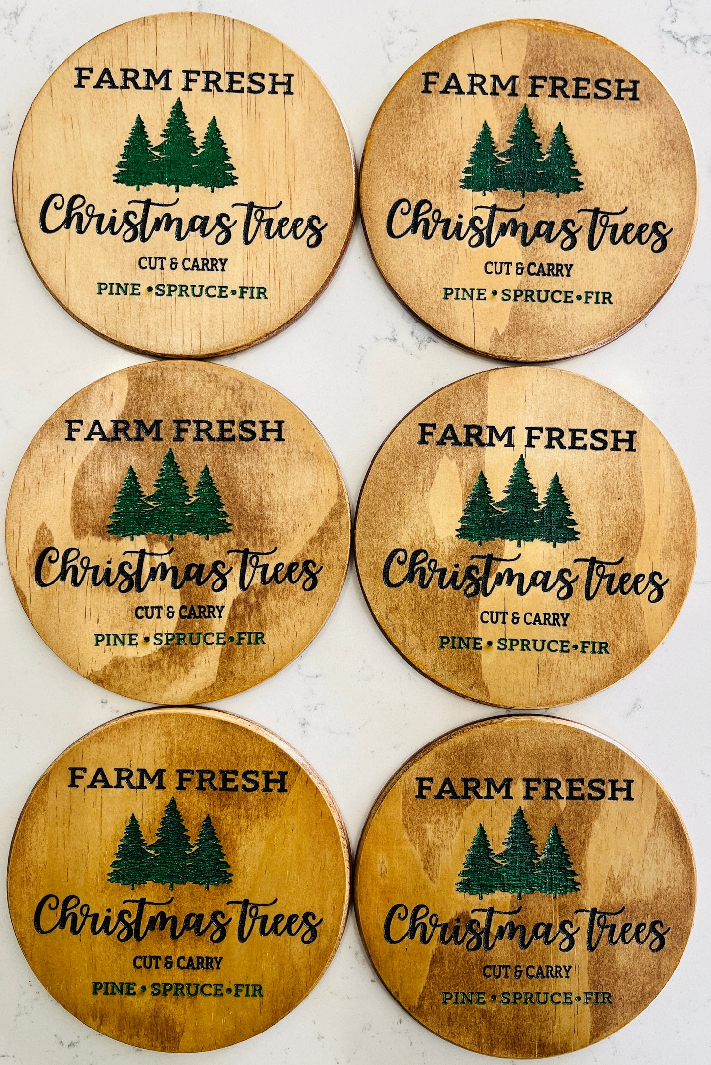 Coaster Set - Farm Fresh Christmas Trees