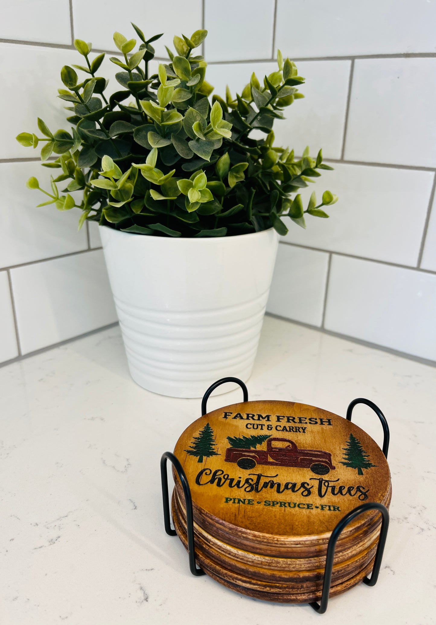 Coaster Set - Farm Fresh Cut & Carry Christmas Trees